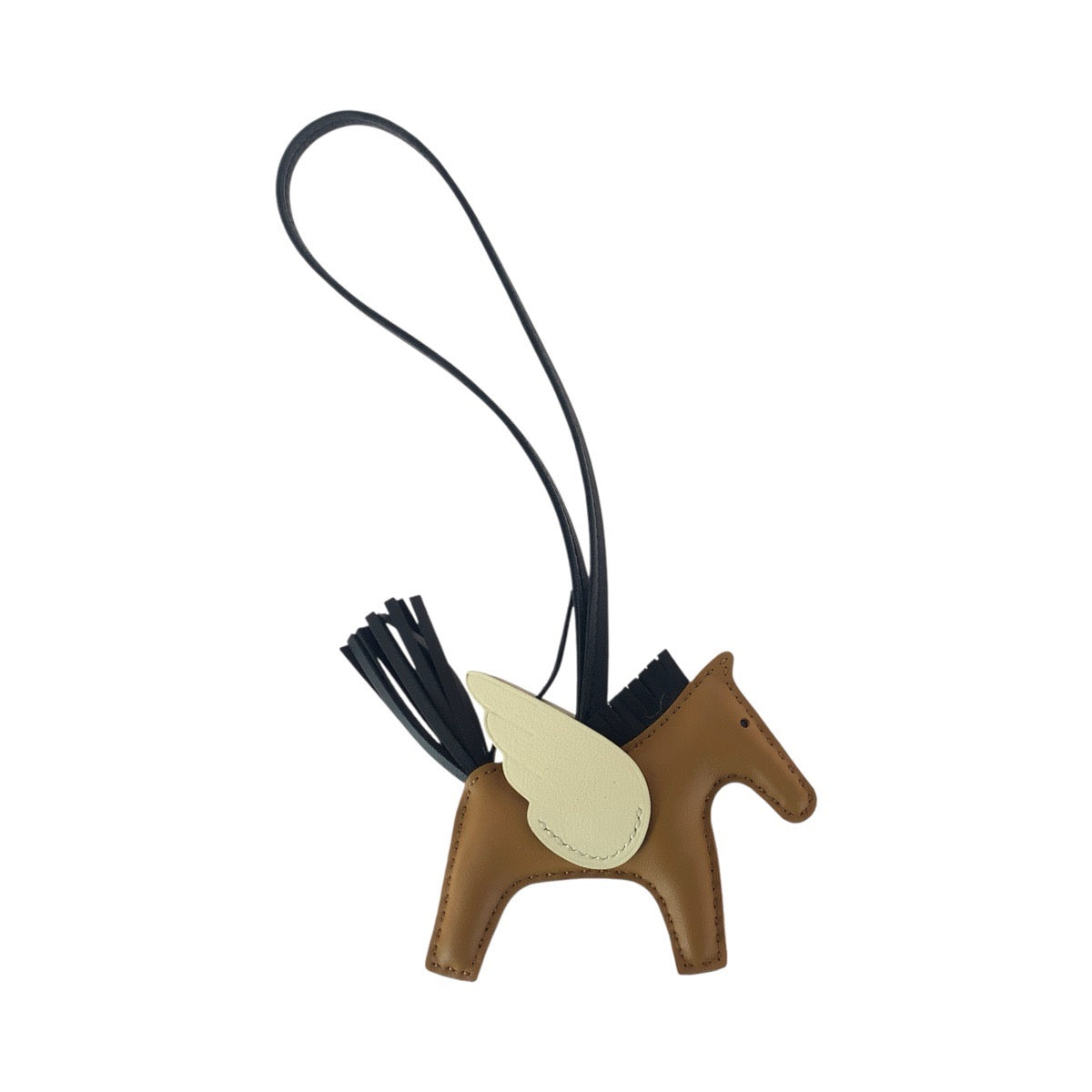 20751
HERMES Hermes Rodeo Pegasus PM Chai Craie Noir Agneau Milo / Swift Key Holder Bag Charm K Engraving Women's S90