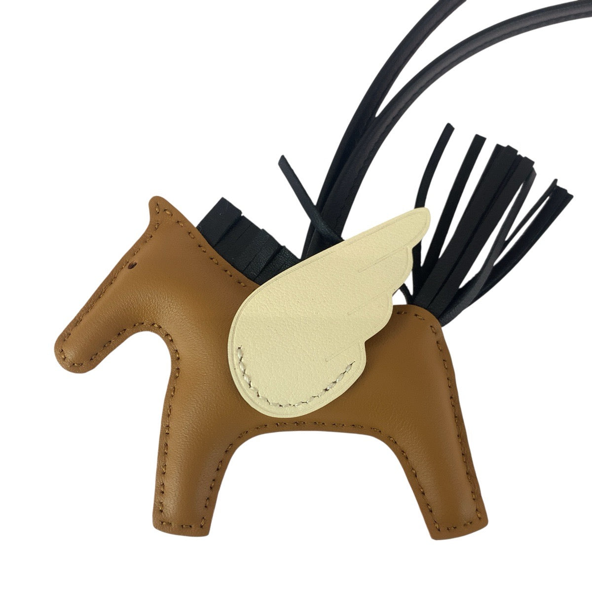 20751
HERMES Hermes Rodeo Pegasus PM Chai Craie Noir Agneau Milo / Swift Key Holder Bag Charm K Engraving Women's S90