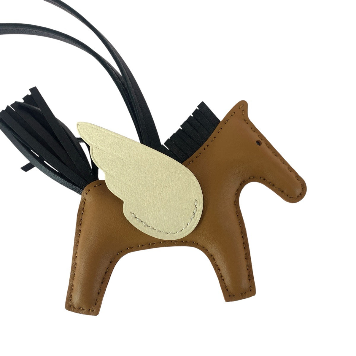 20751
HERMES Hermes Rodeo Pegasus PM Chai Craie Noir Agneau Milo / Swift Key Holder Bag Charm K Engraving Women's S90