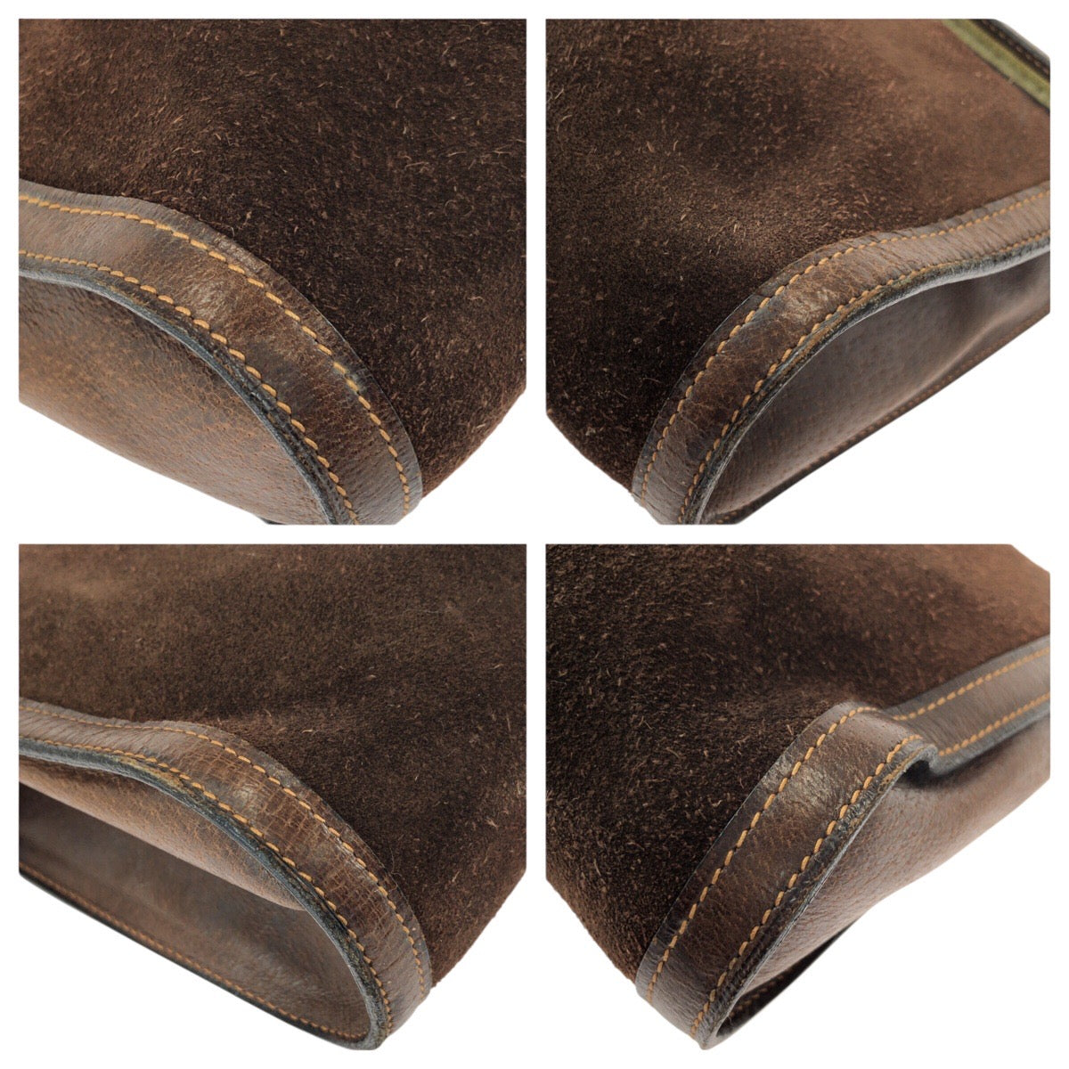 22612
GUCCI グッチ ヴィンテージ オールドグッチ シェリーライン ブラウン ゴールド金具 レザー / スエード クラッチバッグ セカンドバッグ メンズ ABP21