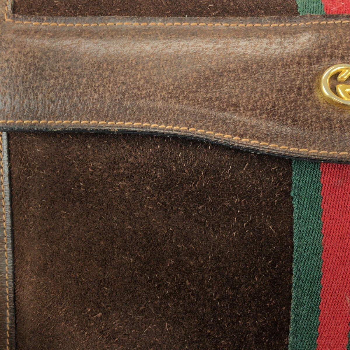 22612
GUCCI グッチ ヴィンテージ オールドグッチ シェリーライン ブラウン ゴールド金具 レザー / スエード クラッチバッグ セカンドバッグ メンズ ABP21