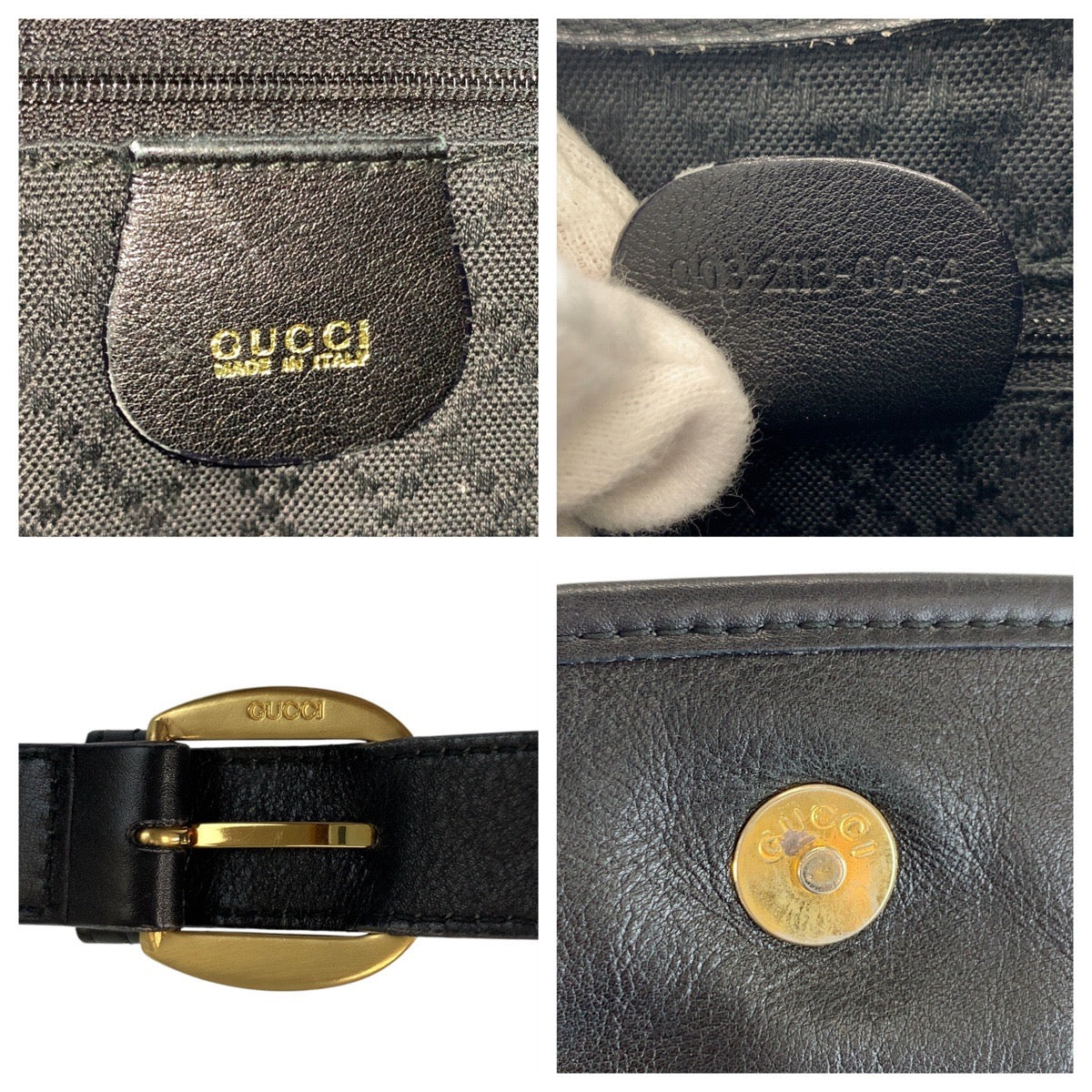 22614
GUCCI グッチ ヴィンテージ ホースビット ブラック 黒 ゴールド金具 レザー 003 2113 0034 ショルダーバッグ ボディバッグ レディース ABP42