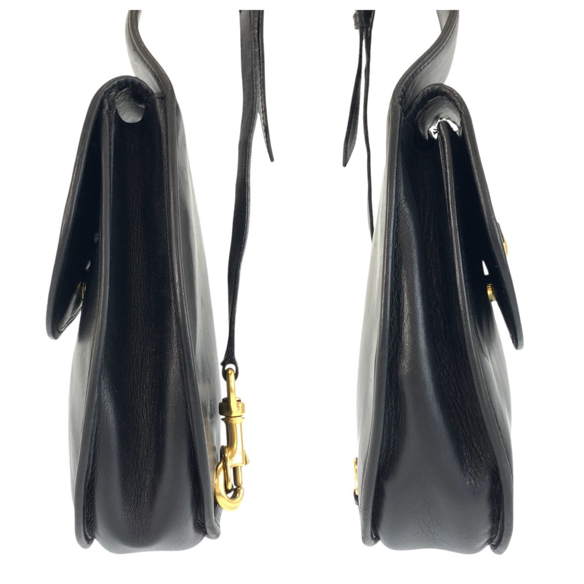 22614
GUCCI グッチ ヴィンテージ ホースビット ブラック 黒 ゴールド金具 レザー 003 2113 0034 ショルダーバッグ ボディバッグ レディース ABP42
