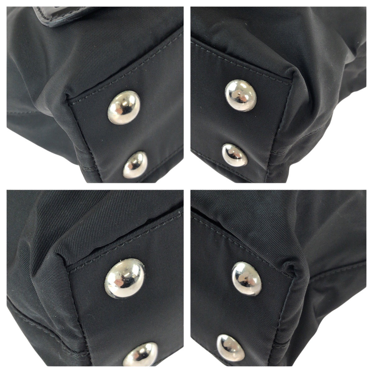 22616
PRADA プラダ テスート ブラック 黒 シルバー金具 ナイロン / パテントレザー ハンドバッグ 男女兼用 レディース ABP35