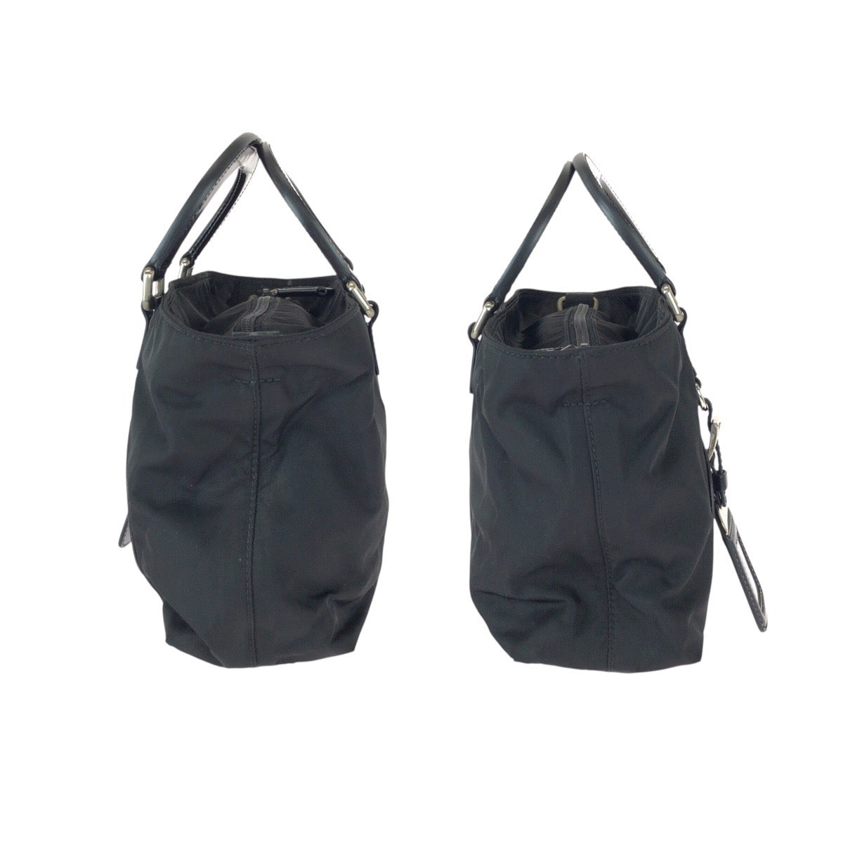 22616
PRADA プラダ テスート ブラック 黒 シルバー金具 ナイロン / パテントレザー ハンドバッグ 男女兼用 レディース ABP35