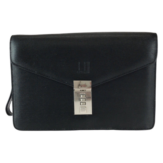 22617
Dunhill ダンヒル ブラック 黒 シルバー金具 レザー クラッチバッグ セカンドバッグ メンズ ABP15