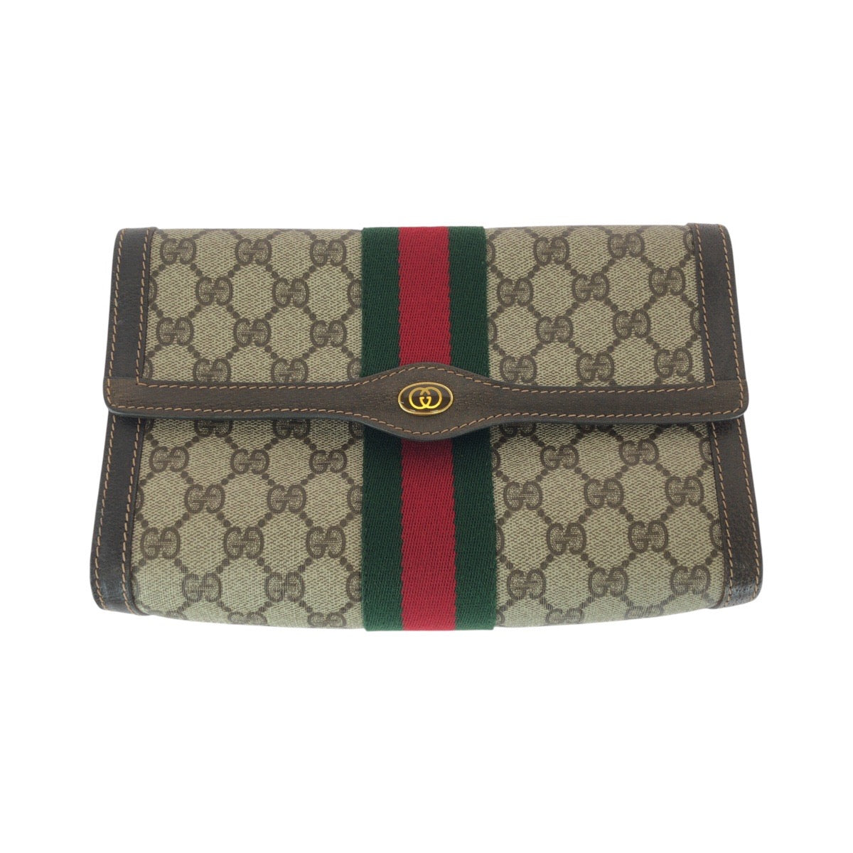 22619
GUCCI グッチ ヴィンテージ シェリーライン オールドグッチ ベージュ ブラウン GGスプリームキャンバス / レザー 41 014 3087 25 クラッチバッグ セカンドバッグ レディース ABP21