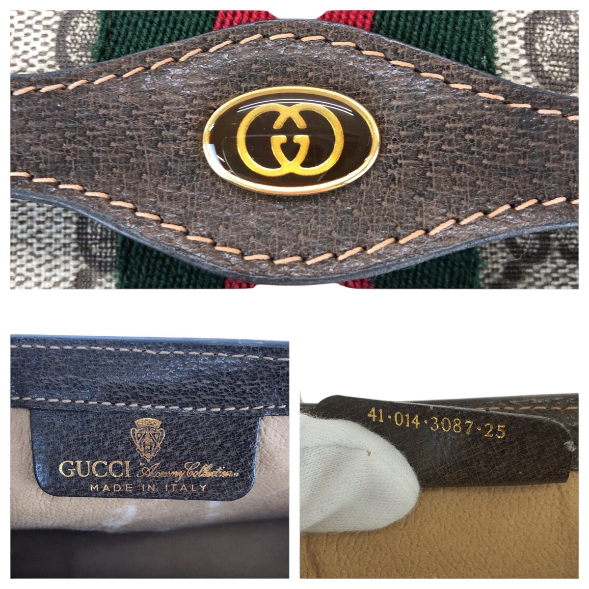 22619
GUCCI グッチ ヴィンテージ シェリーライン オールドグッチ ベージュ ブラウン GGスプリームキャンバス / レザー 41 014 3087 25 クラッチバッグ セカンドバッグ レディース ABP21