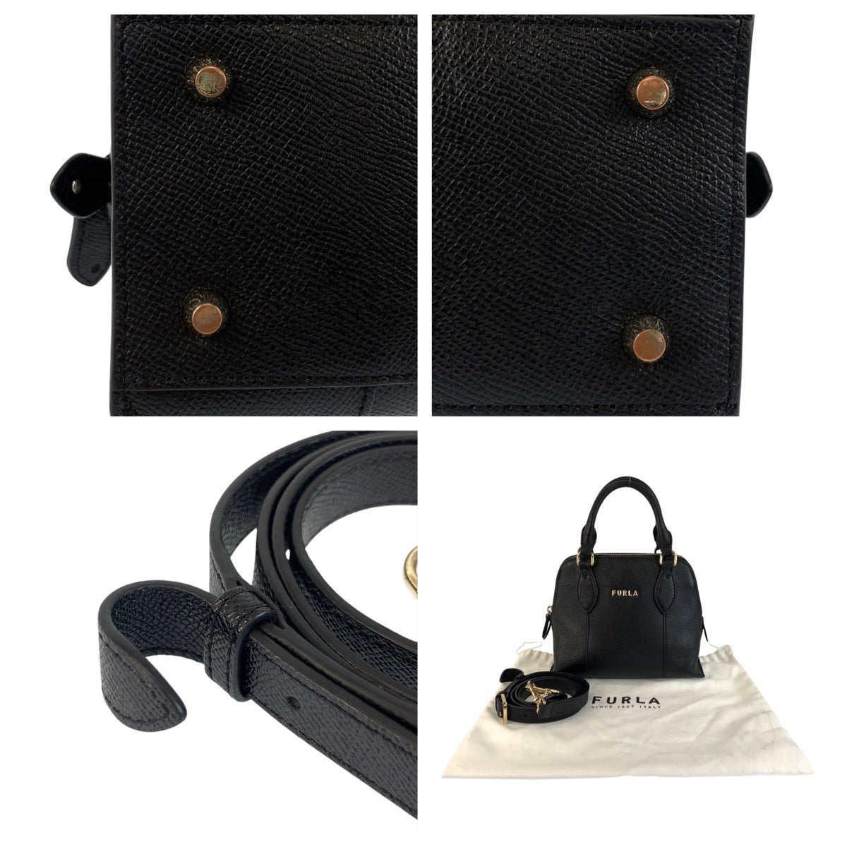 22622
Furla フルラ ブラック 黒 ゴールド金具 レザー 149538 ハンドバッグ ショルダーバッグ 2way レディース ABP10