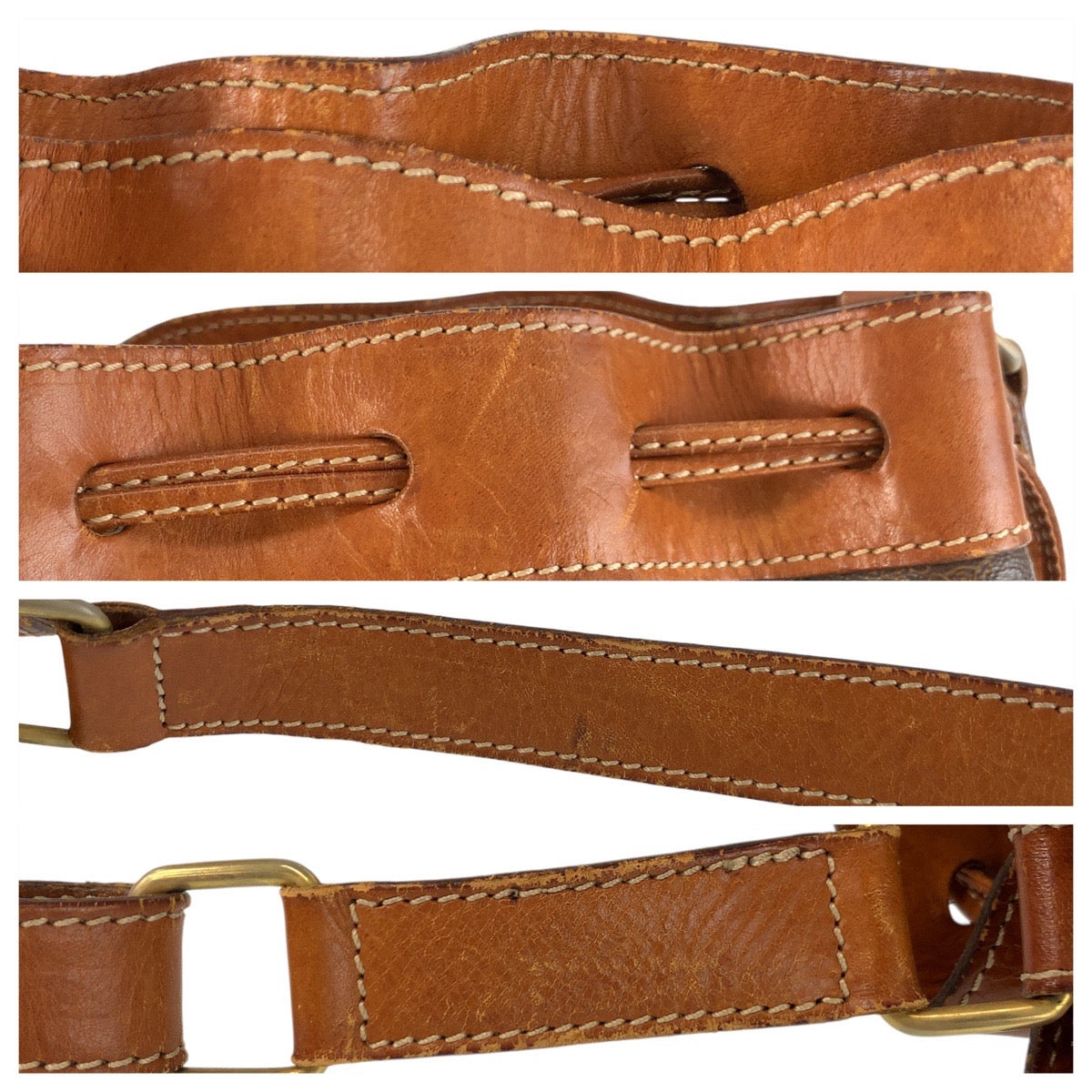 22623
CELINE セリーヌ マカダム ブラウン ゴールド金具 PVC / レザー M09 ショルダーバッグ レディース AB21