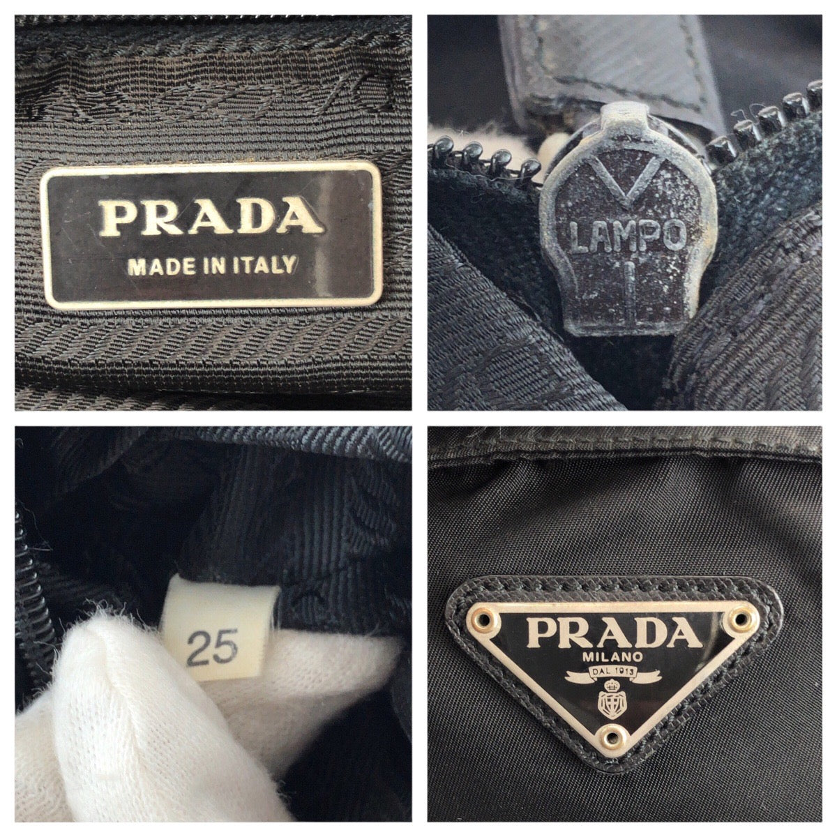 22624
PRADA プラダ テスート 三角ロゴプレート ブラック 黒 シルバー金具 ナイロン / レザー ショルダーバッグ メッセンジャーバッグ レディース ABP35