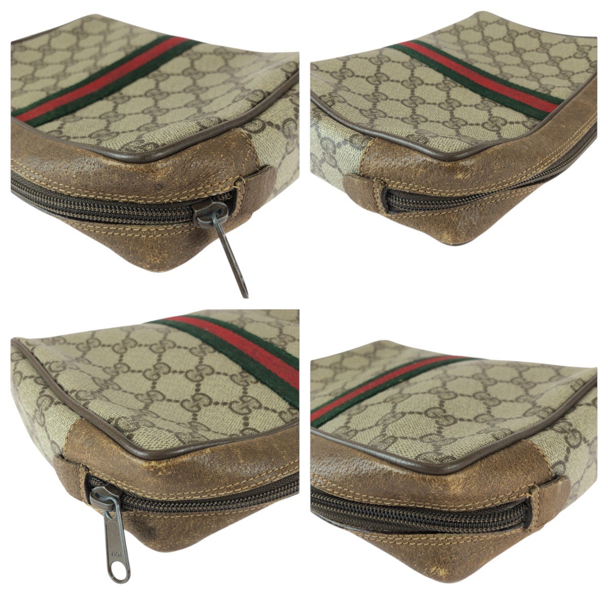 22626
GUCCI グッチ ヴィンテージ シェリーライン オールドグッチ オールドグッチ ベージュ ブラウン GGスプリームキャンバス / レザー 89 01 012 クラッチバッグ セカンドバッグ メンズ AB12