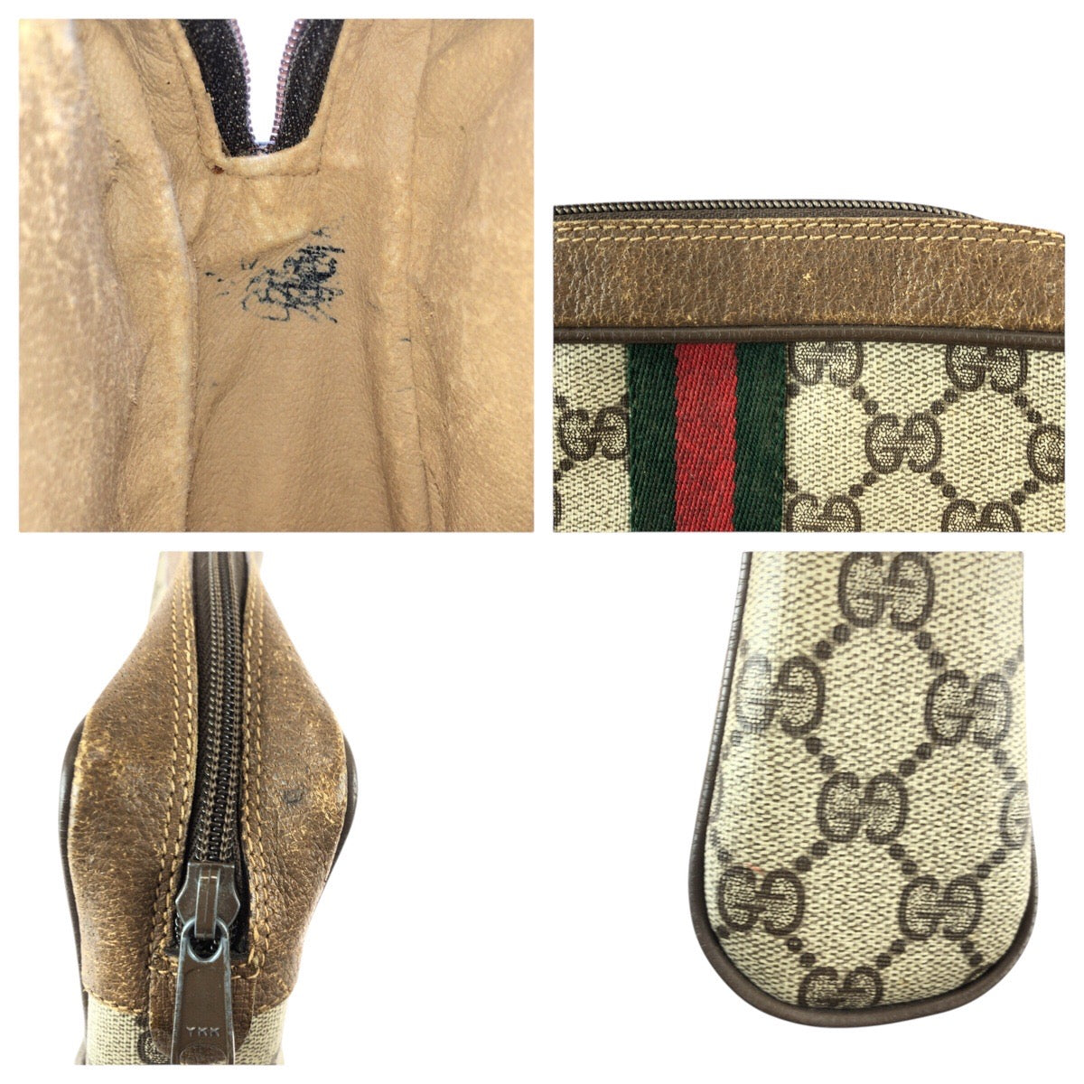 22626
GUCCI グッチ ヴィンテージ シェリーライン オールドグッチ オールドグッチ ベージュ ブラウン GGスプリームキャンバス / レザー 89 01 012 クラッチバッグ セカンドバッグ メンズ AB12