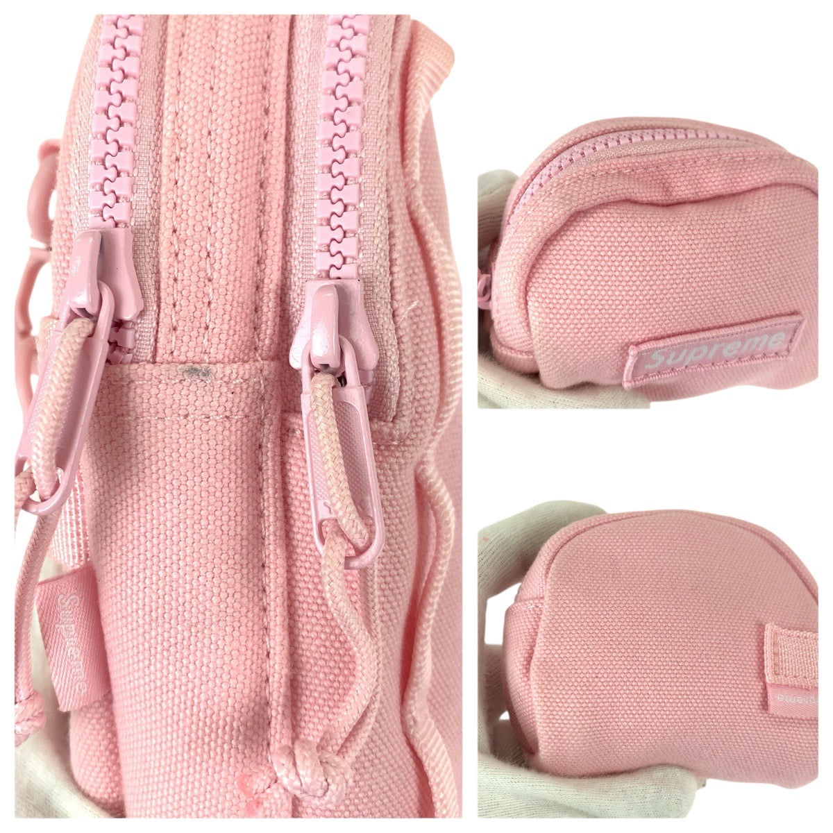 22627
Supreme シュプリーム ピンク キャンバス B9SS25 ショルダーバッグ ポシェット ポーチ レディース A8