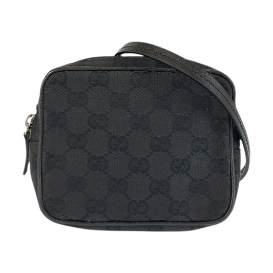 22628
GUCCI グッチ ブラック 黒 シルバー金具 GGキャンバス / レザー 120975 ショルダーバッグ ポシェット レディース ABP35