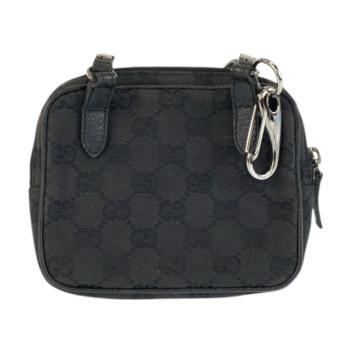 22628
GUCCI グッチ ブラック 黒 シルバー金具 GGキャンバス / レザー 120975 ショルダーバッグ ポシェット レディース ABP35