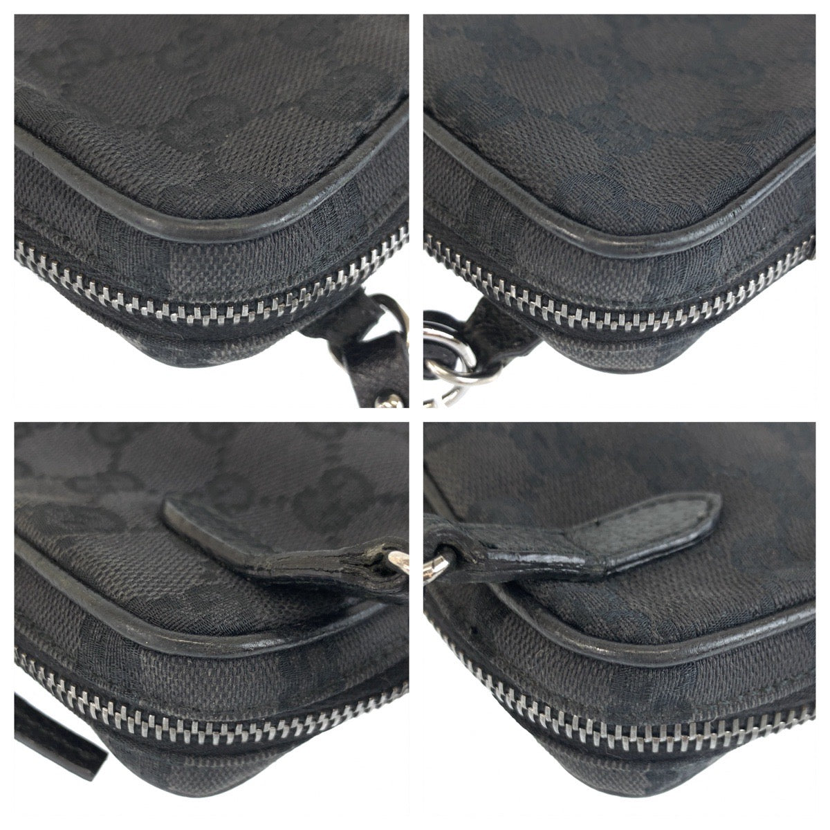 22628
GUCCI グッチ ブラック 黒 シルバー金具 GGキャンバス / レザー 120975 ショルダーバッグ ポシェット レディース ABP35