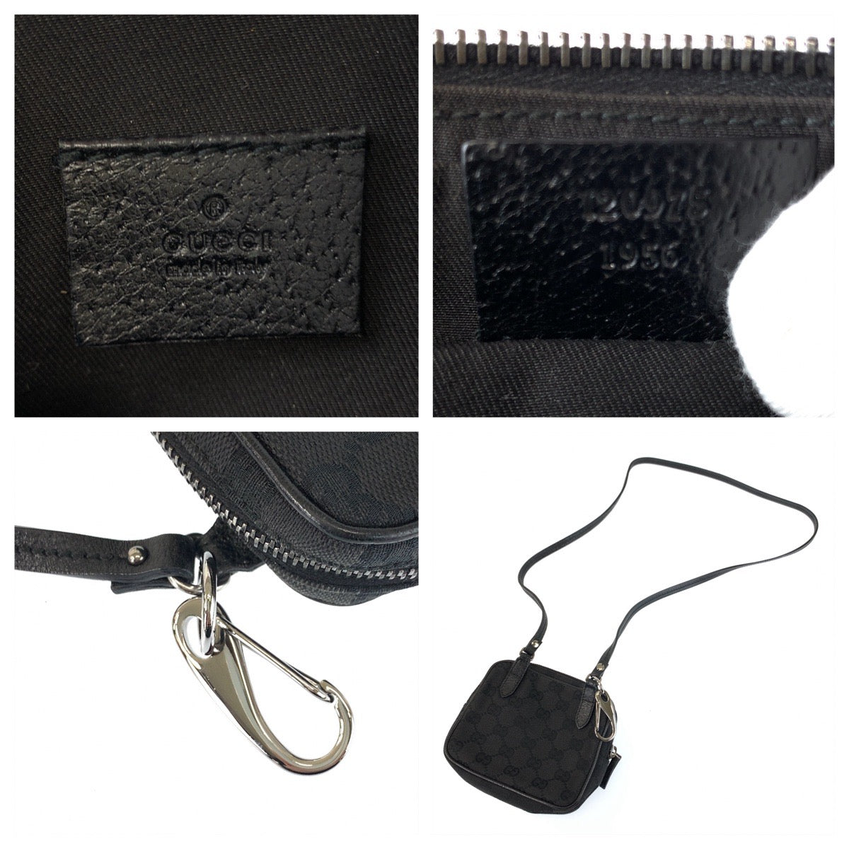 22628
GUCCI グッチ ブラック 黒 シルバー金具 GGキャンバス / レザー 120975 ショルダーバッグ ポシェット レディース ABP35