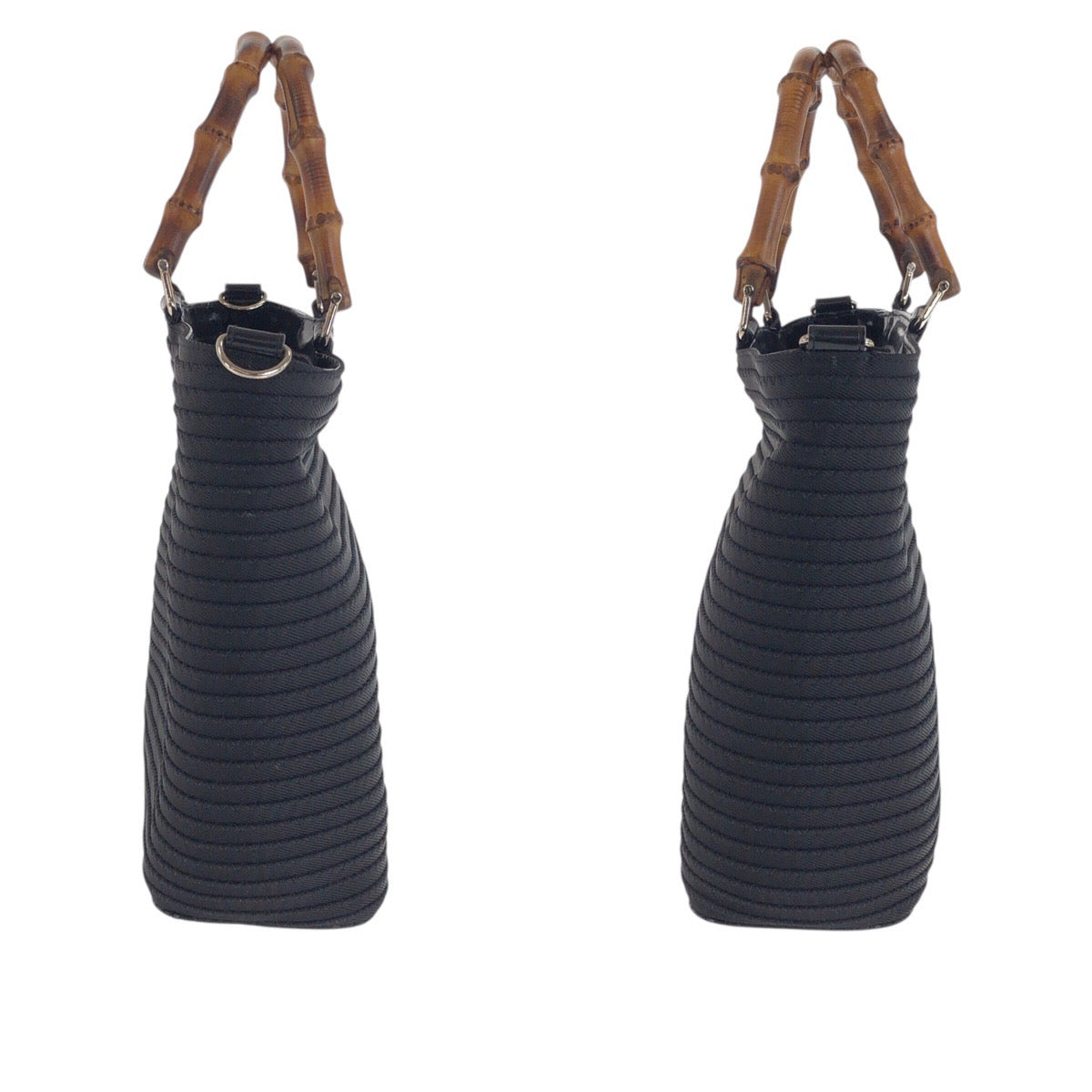 22629
GUCCI Gucci Bamboo Black Silver Hardware Canvas / Enamel 000 1998 0540 Tote Bag Shoulder Bag 2way Ladies ABP35