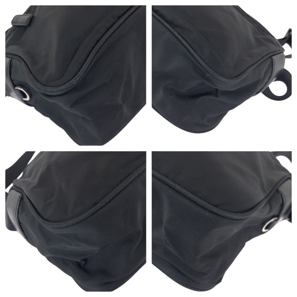 22631
PRADA プラダ テスート 三角ロゴプレート ブラック 黒 シルバー金具 ナイロン / レザー ショルダーバッグ メッセンジャーバッグ メンズ ABP37