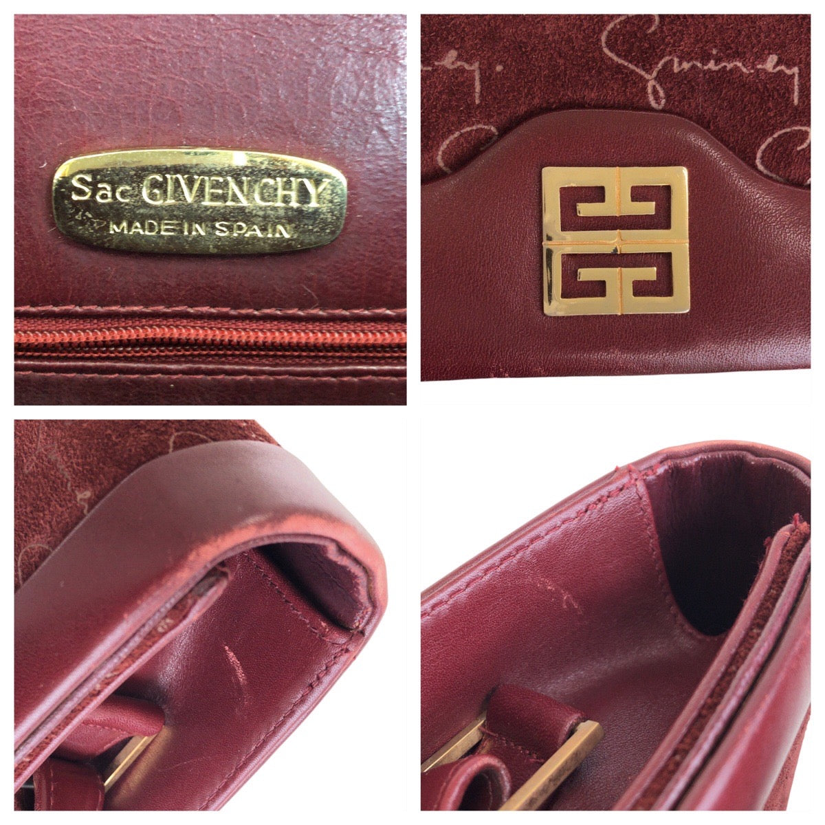 22635
GIVENCHY ジバンシィ ボルドー ゴールド金具 スウェード / レザー ショルダーバッグ レディース ABP21