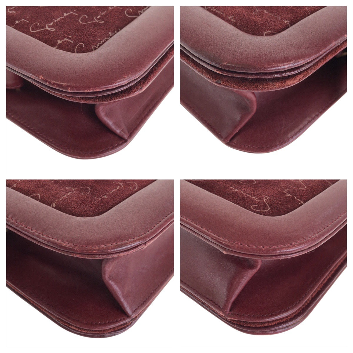 22635
GIVENCHY ジバンシィ ボルドー ゴールド金具 スウェード / レザー ショルダーバッグ レディース ABP21