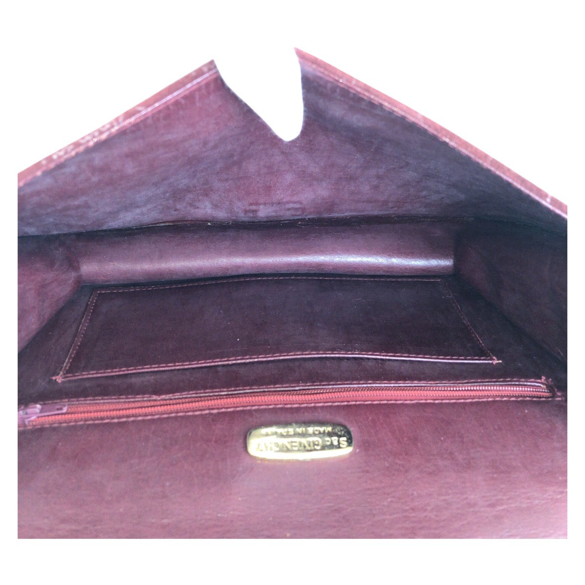 22635
GIVENCHY ジバンシィ ボルドー ゴールド金具 スウェード / レザー ショルダーバッグ レディース ABP21