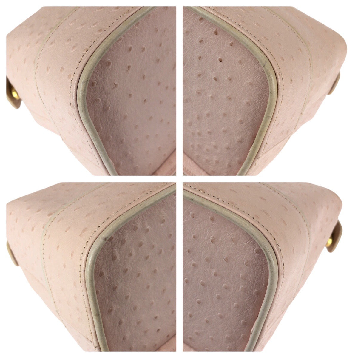 22639
VERSACE ヴェルサーチ ヴィンテージ サンバースト 型押し ピンク ゴールド金具 レザー ハンドバッグ バニティバッグ レディース AB35