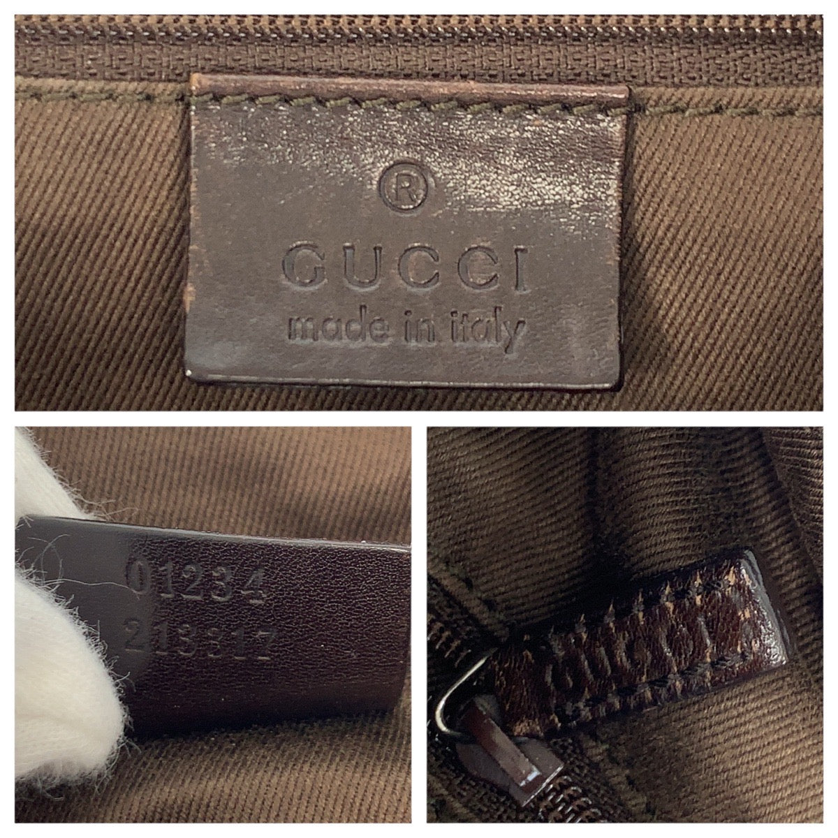 22640
GUCCI グッチ ブラウン ダークブラウン シルバー金具 GGキャンバス 01234 ショルダーバッグ レディース AB21