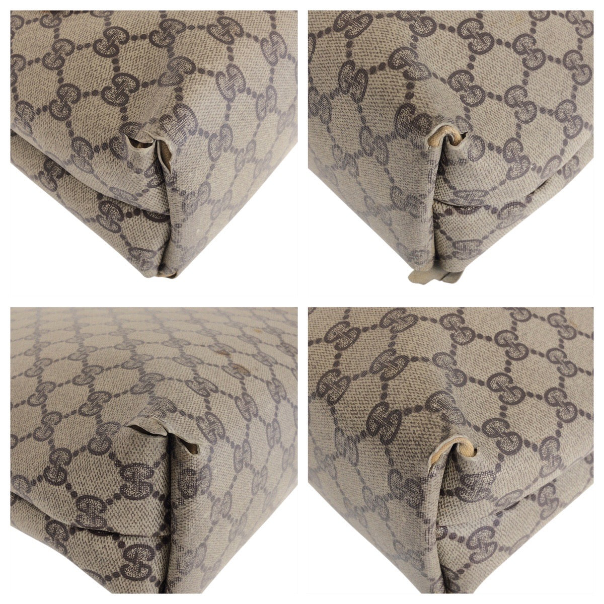 22641
GUCCI Vintage Sherry Line Beige Brown GG Supreme Canvas / Leather 20 001 4487 Tote Bag Shoulder Bag Ladies AB16