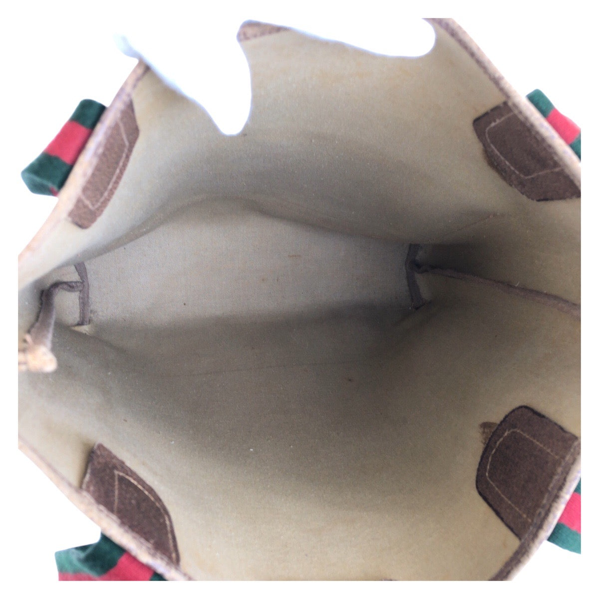 22641
GUCCI Vintage Sherry Line Beige Brown GG Supreme Canvas / Leather 20 001 4487 Tote Bag Shoulder Bag Ladies AB16
