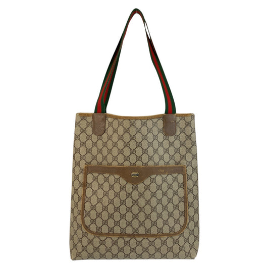 22644
GUCCI グッチ ヴィンテージ シェリーライン ベージュ ブラウン GGスプリームキャンバス / レザー 39 02 003 トートバッグ ショルダーバッグ レディース AB16