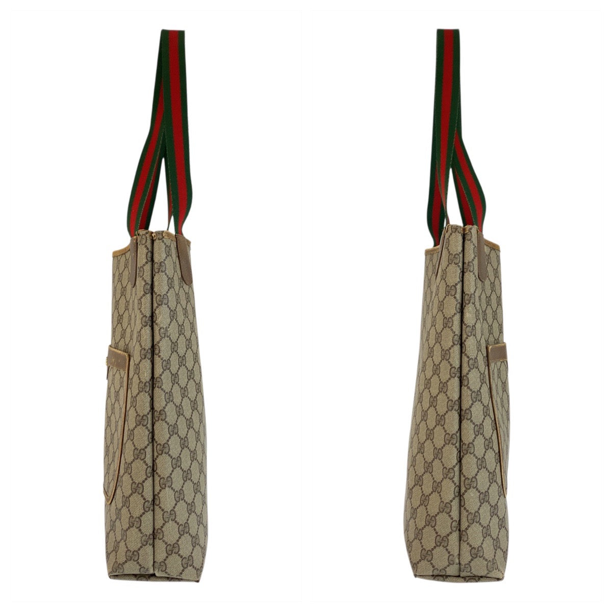 22644
GUCCI グッチ ヴィンテージ シェリーライン ベージュ ブラウン GGスプリームキャンバス / レザー 39 02 003 トートバッグ ショルダーバッグ レディース AB16