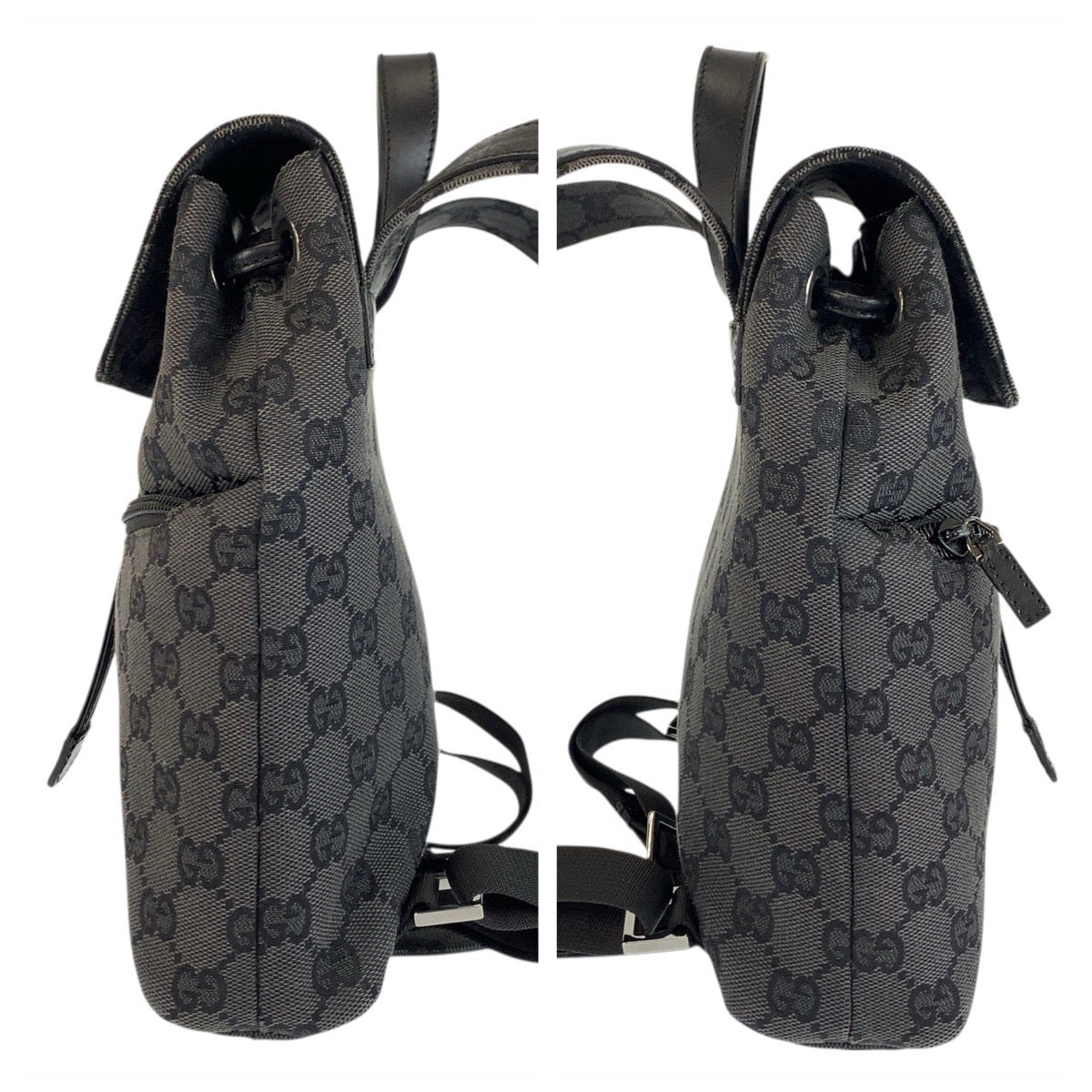 22645
GUCCI グッチ ブラック 黒 GGキャンバス 003 0242 バックパック デイパック レディース ABP35