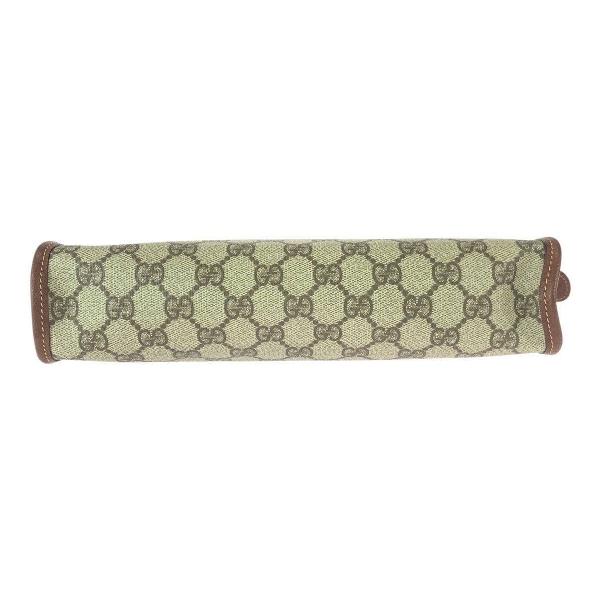 22648
GUCCI Vintage Old Gucci Beige Brown Gold Hardware GG Supreme Canvas / Leather 014.122.6063 Second Bag Clutch Bag Women's ABP14