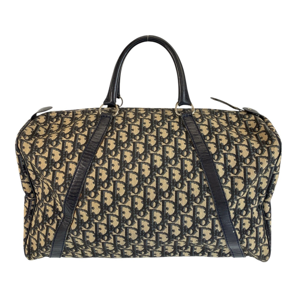 22649
Christian Dior クリスチャンディオール ヴィンテージ トロッター ネイビー ベージュ シルバー金具 キャンバス / レザー ハンドバッグ ボストンバッグ レディース ABP56