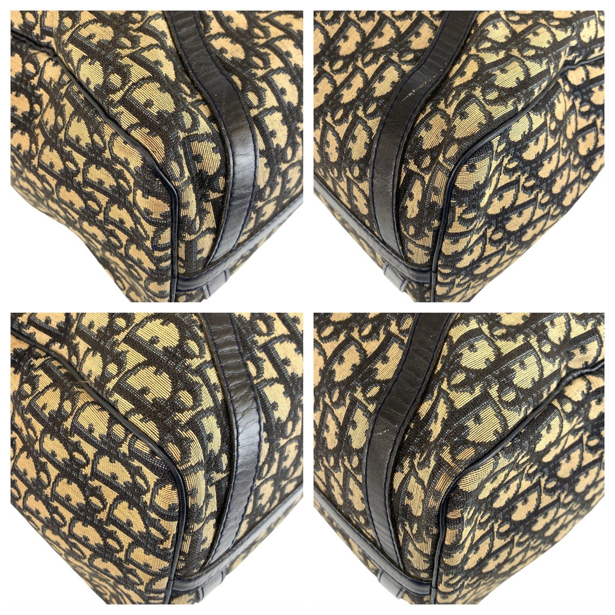 22649
Christian Dior クリスチャンディオール ヴィンテージ トロッター ネイビー ベージュ シルバー金具 キャンバス / レザー ハンドバッグ ボストンバッグ レディース ABP56