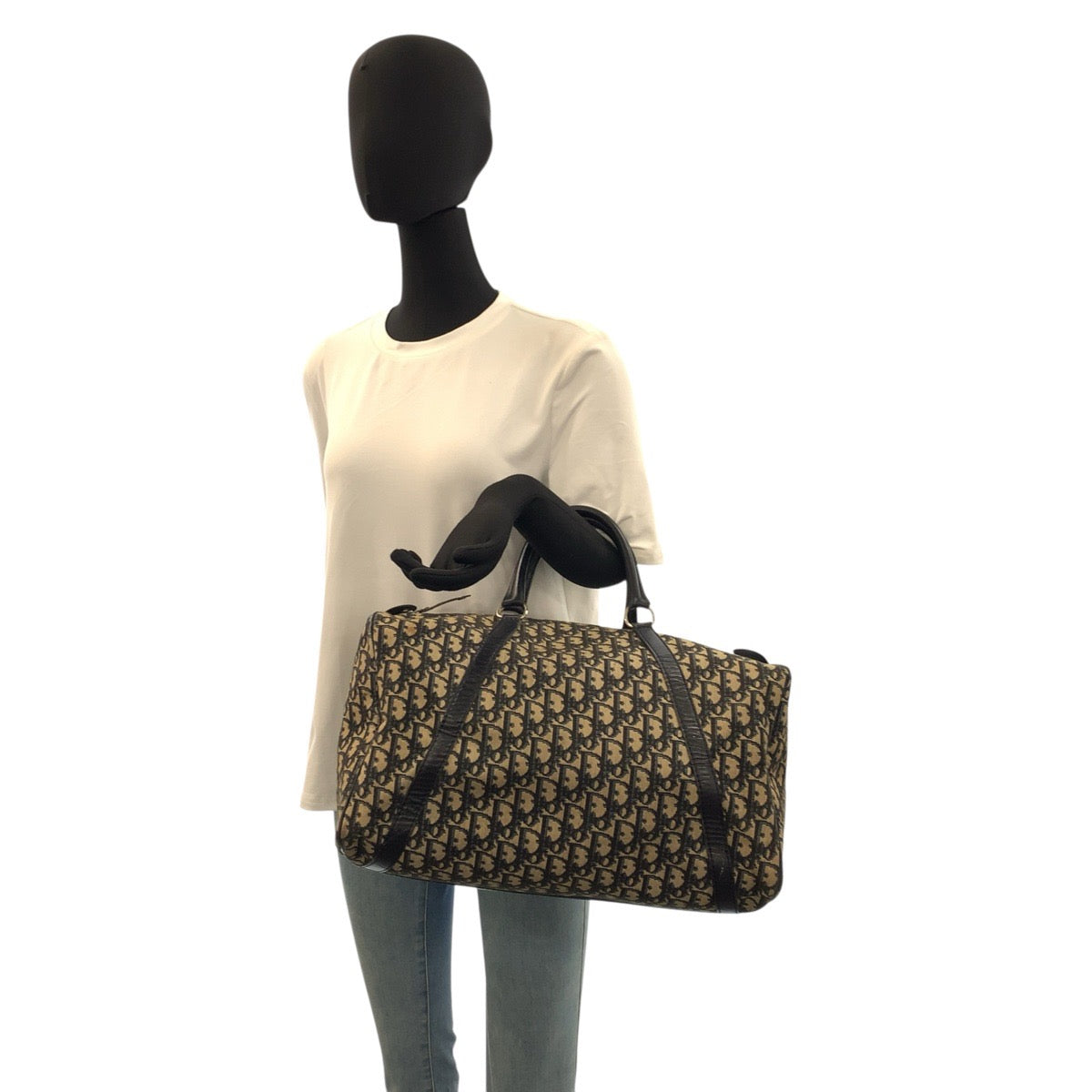 22649
Christian Dior クリスチャンディオール ヴィンテージ トロッター ネイビー ベージュ シルバー金具 キャンバス / レザー ハンドバッグ ボストンバッグ レディース ABP56
