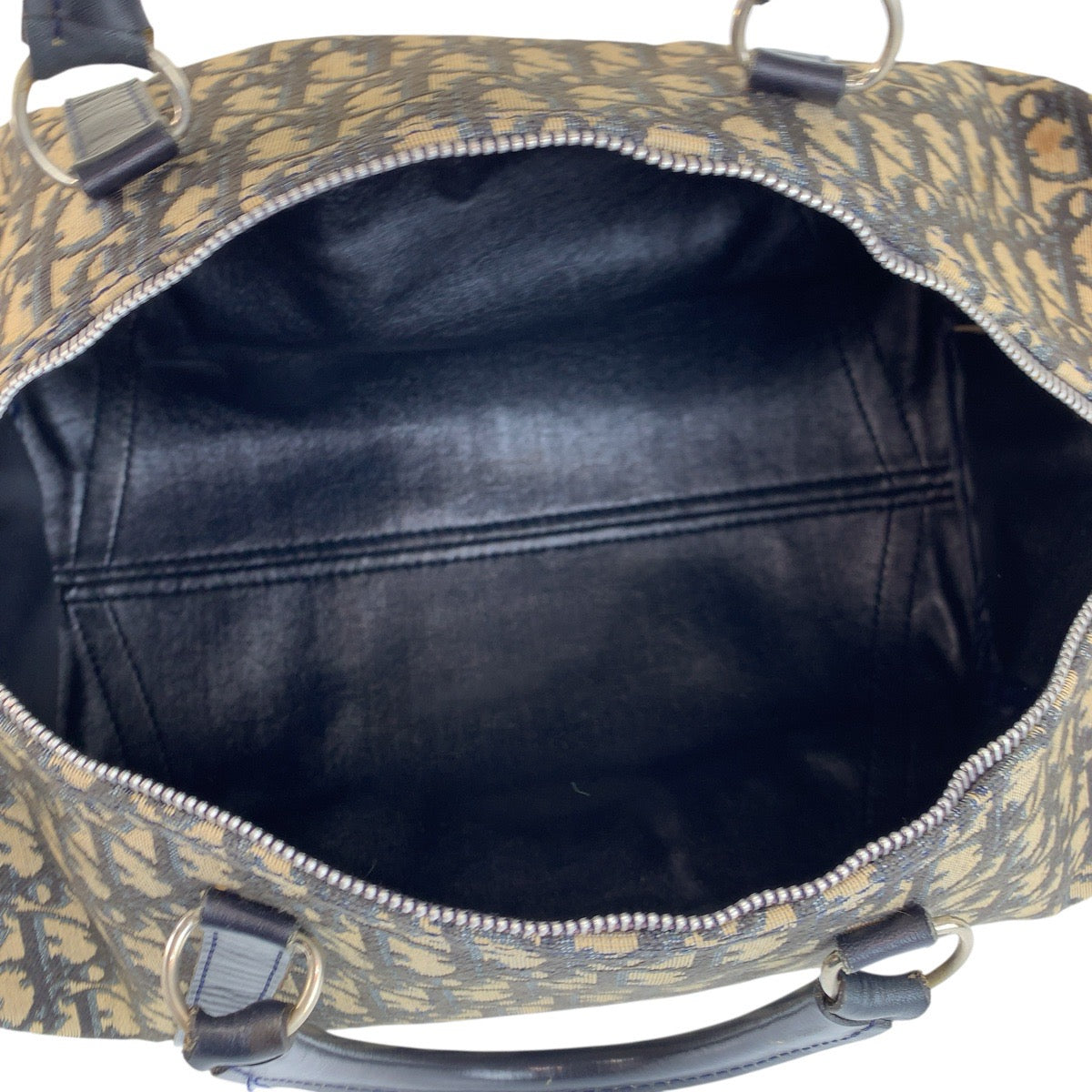 22649
Christian Dior クリスチャンディオール ヴィンテージ トロッター ネイビー ベージュ シルバー金具 キャンバス / レザー ハンドバッグ ボストンバッグ レディース ABP56