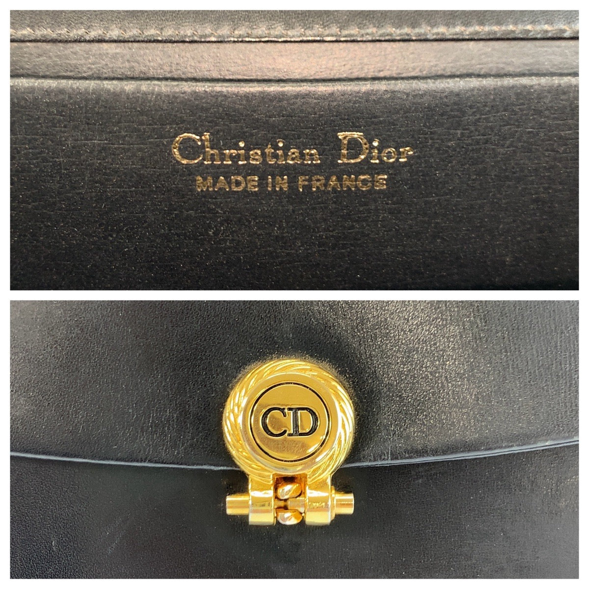 22651
Christian Dior クリスチャンディオール ヴィンテージ ブラック 黒 ゴールド金具 レザー チェーンショルダーバッグ レディース AB42