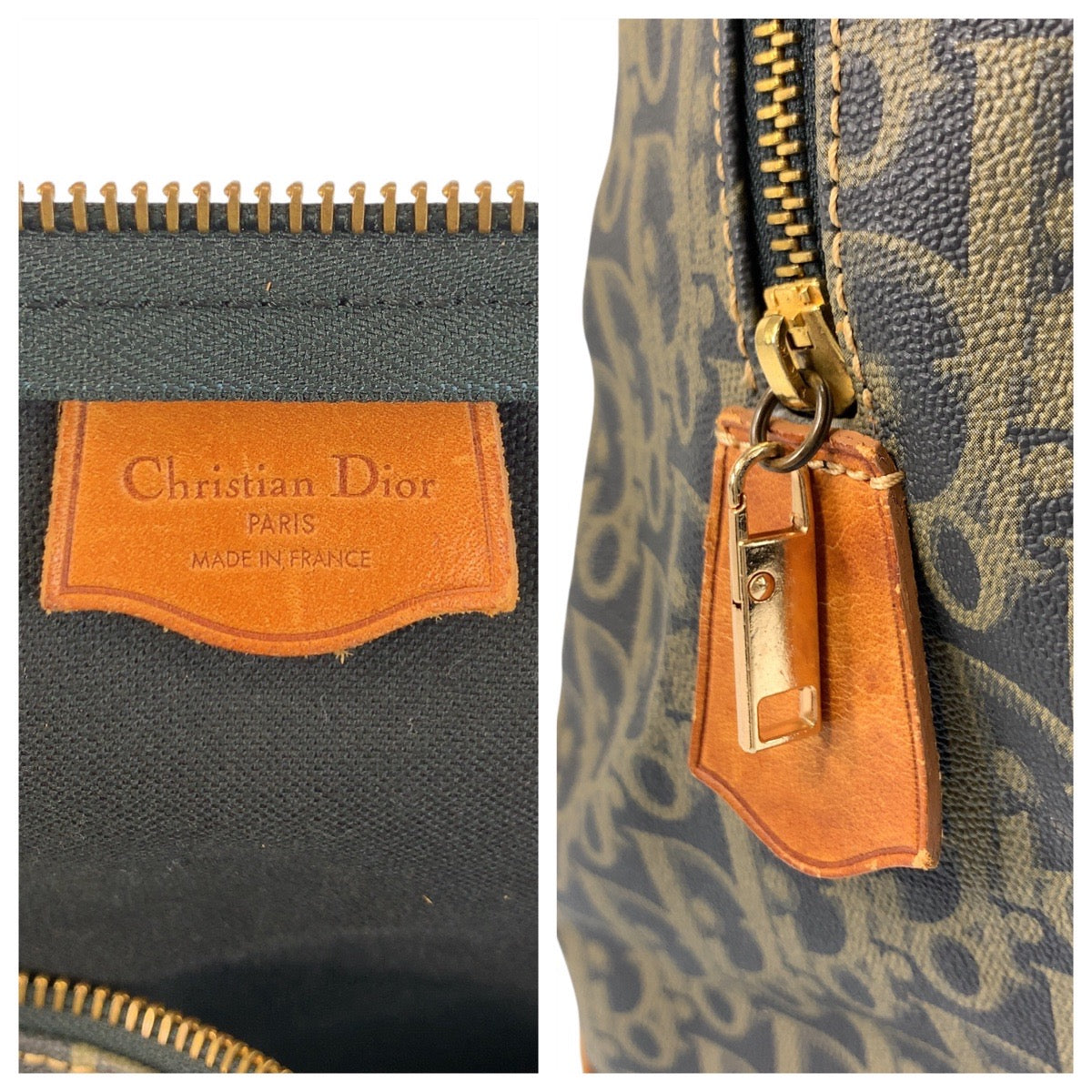 22652
Christian Dior クリスチャンディオール ヴィンテージ トロッター ブラウン ゴールド金具 PVC / レザー ボストンバッグ ハンドバッグ レディース AB30