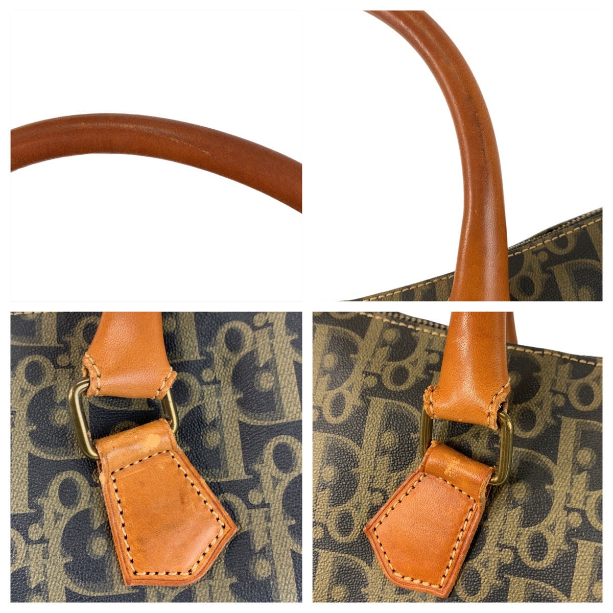 22652
Christian Dior クリスチャンディオール ヴィンテージ トロッター ブラウン ゴールド金具 PVC / レザー ボストンバッグ ハンドバッグ レディース AB30