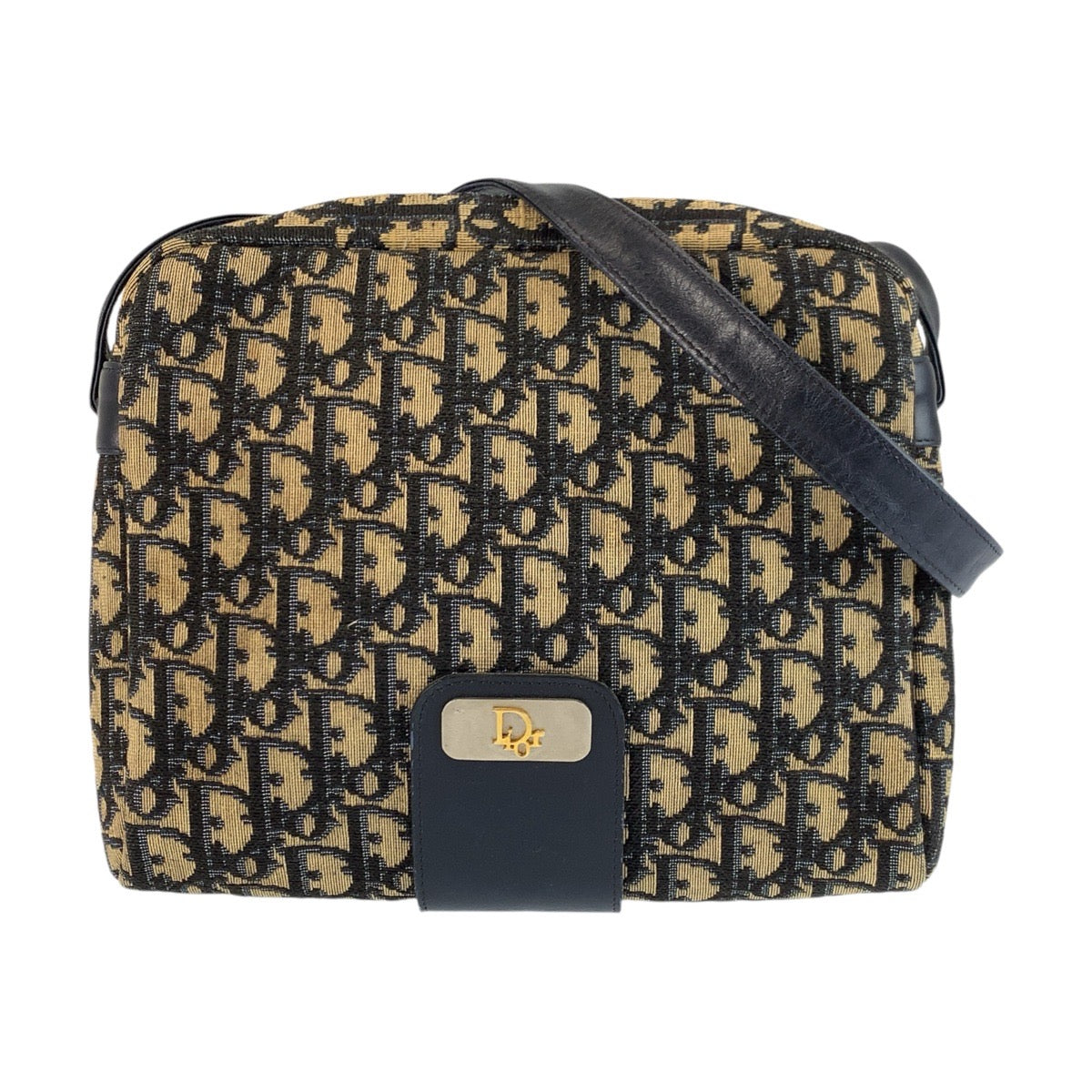22653
Christian Dior Trotter Navy Beige Canvas / Leather Shoulder Bag Ladies ABP35