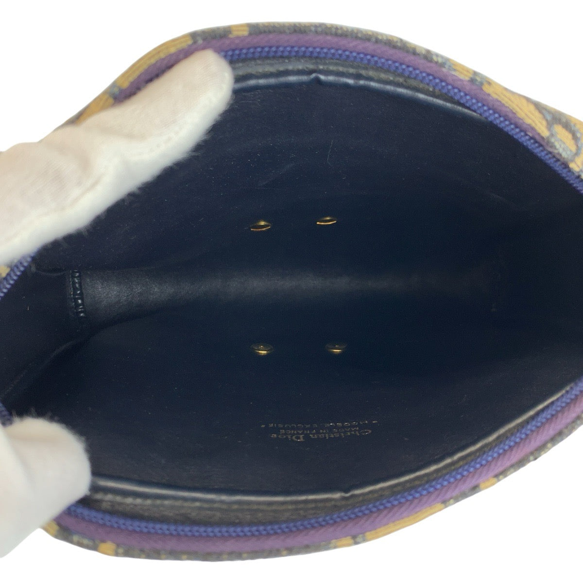 22653
Christian Dior Trotter Navy Beige Canvas / Leather Shoulder Bag Ladies ABP35