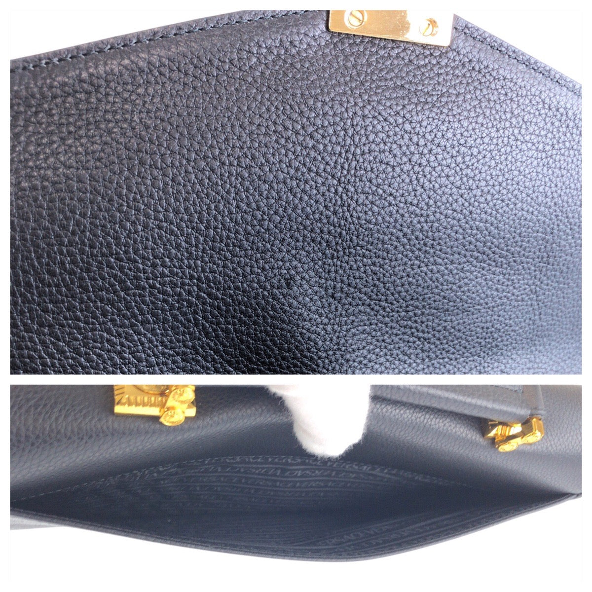 22654
VERSACE ヴェルサーチ ヴィンテージ サンバースト ブラック 黒 ゴールド金具 レザー セカンドバッグ クラッチバッグ ビジネスバッグ メンズ A56