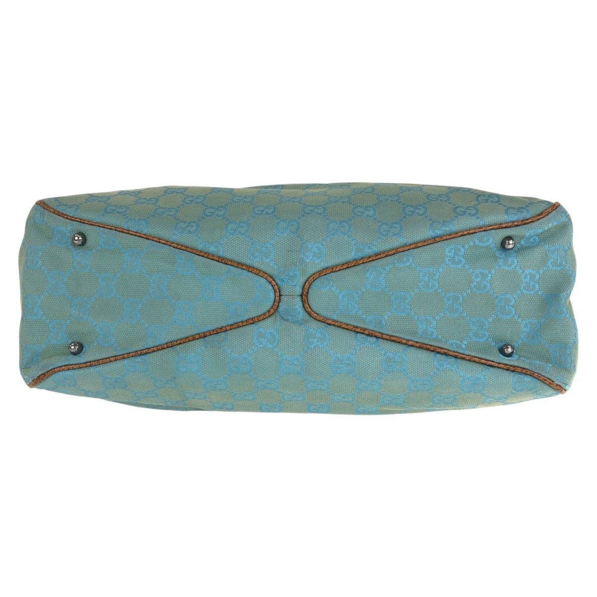 22655
GUCCI グッチ ライトブルー ブラウン GGキャンバス / レザー 113017 トートバッグ ショルダーバッグ レディース AB28