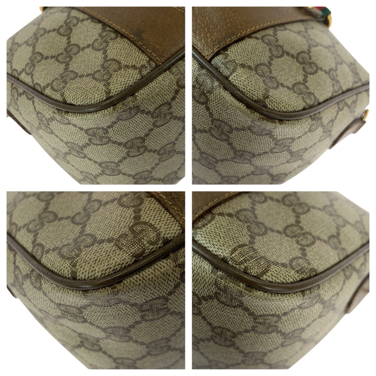 22656
GUCCI Vintage Old Gucci Sherry Line Beige Brown Gold Hardware GG Supreme Canvas 39.02.040 Shoulder Bag Handbag Mini Boston Bag Ladies AB35