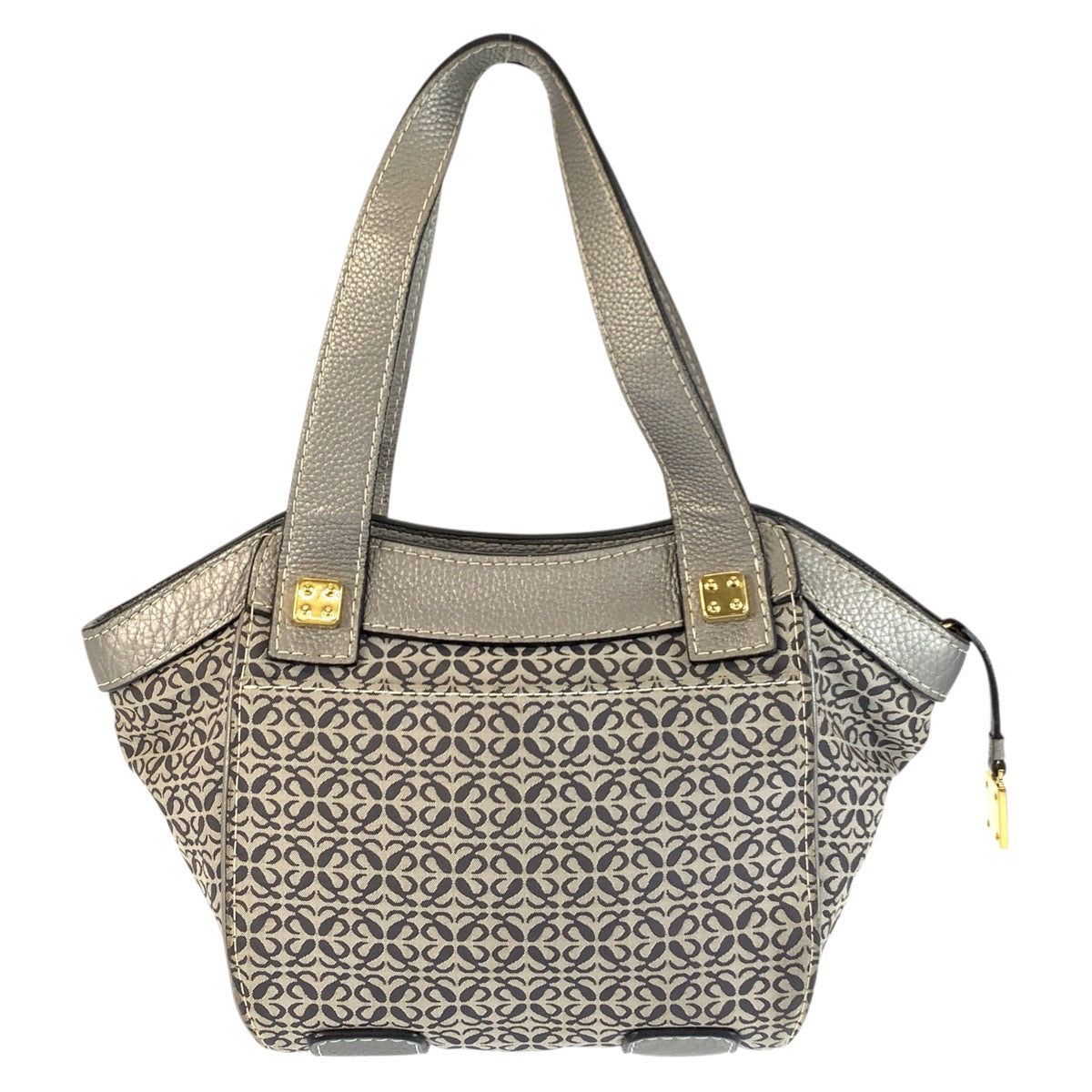 22657
LOEWE ロエベ アナグラム グレー シルバー ゴールド金具 キャンバス / レザー トートバッグ ショルダーバッグ レディース AB35