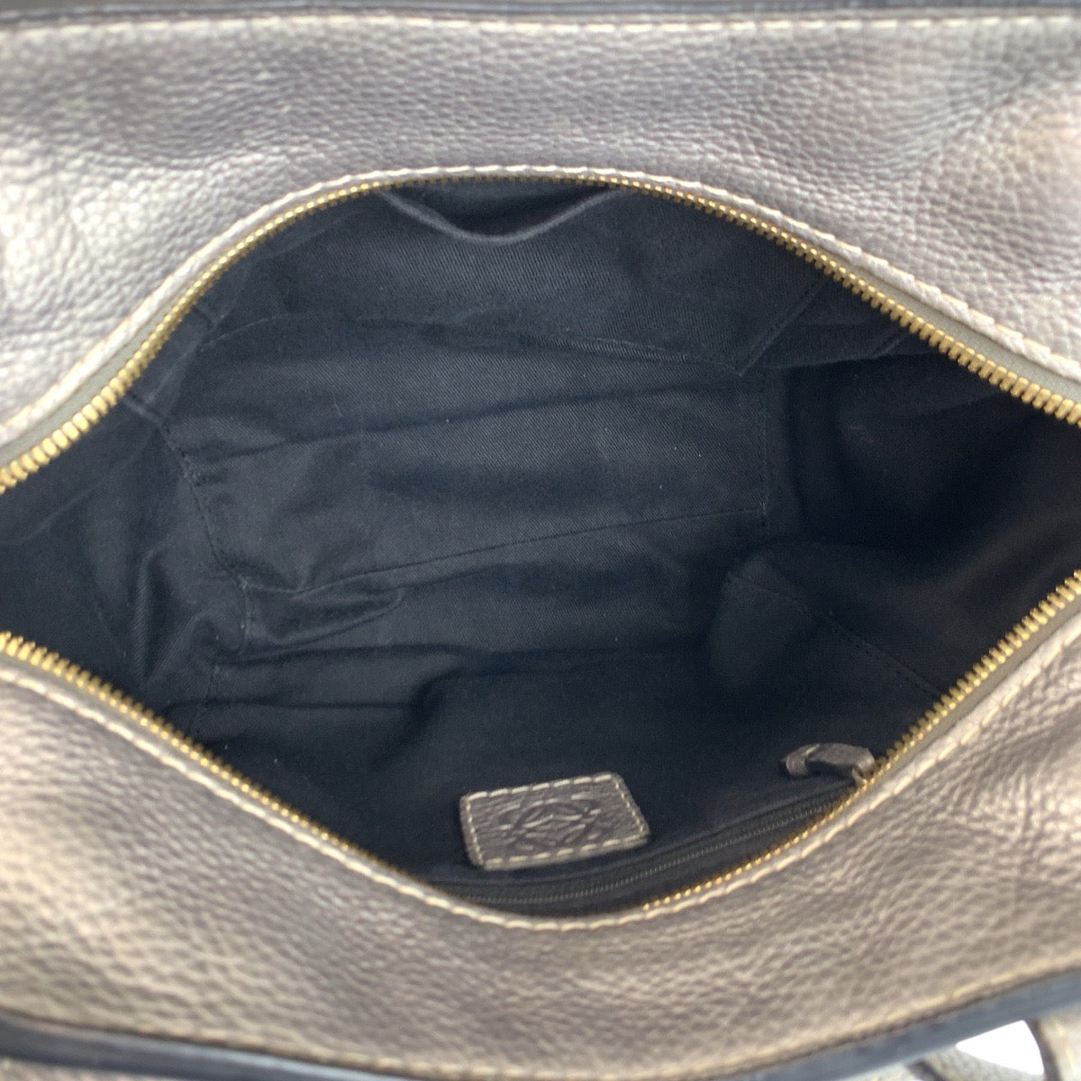 22657
LOEWE ロエベ アナグラム グレー シルバー ゴールド金具 キャンバス / レザー トートバッグ ショルダーバッグ レディース AB35