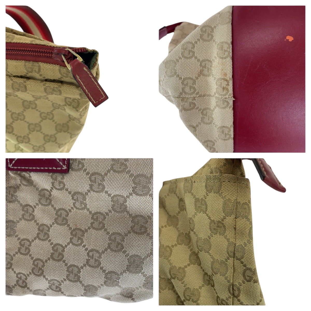 22658
GUCCI グッチ シェリーライン ブラウン ベージュ レッド GGキャンバス / レザー 131230 ショルダーバッグ トートバッグ レディース AB28